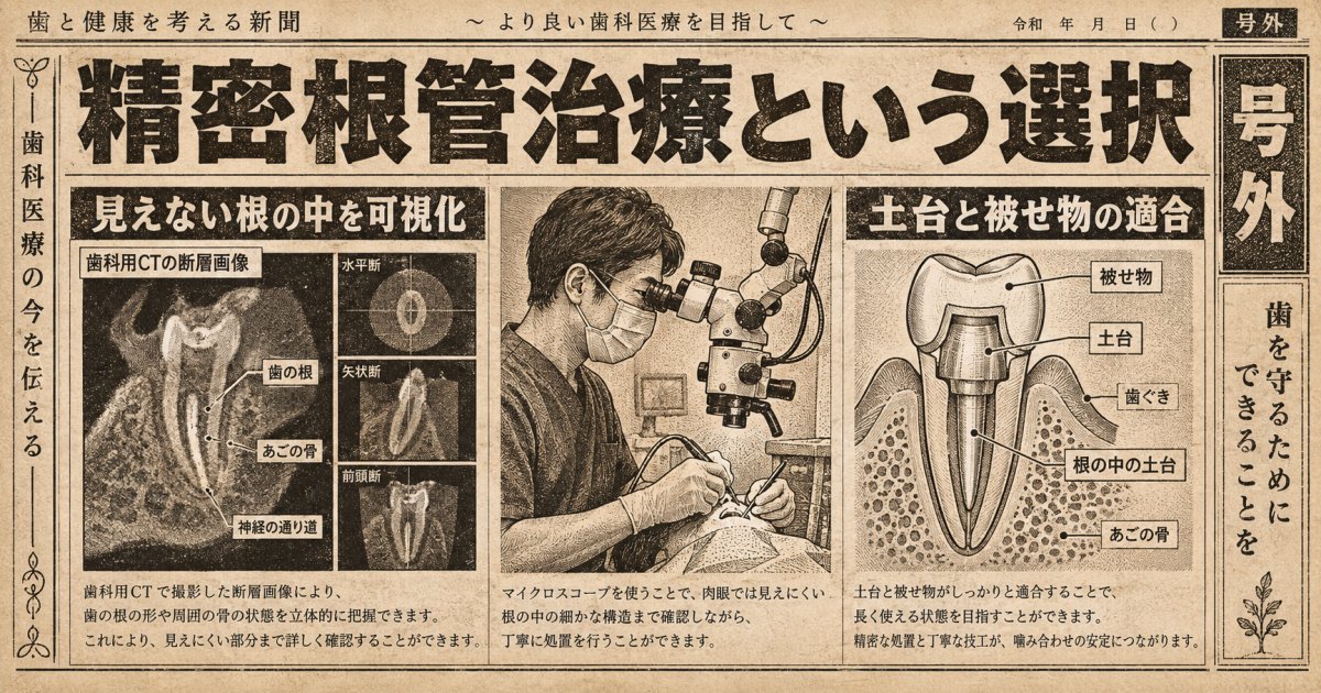 神経を抜いた歯の寿命を守る精密根管治療と先進機器の役割
