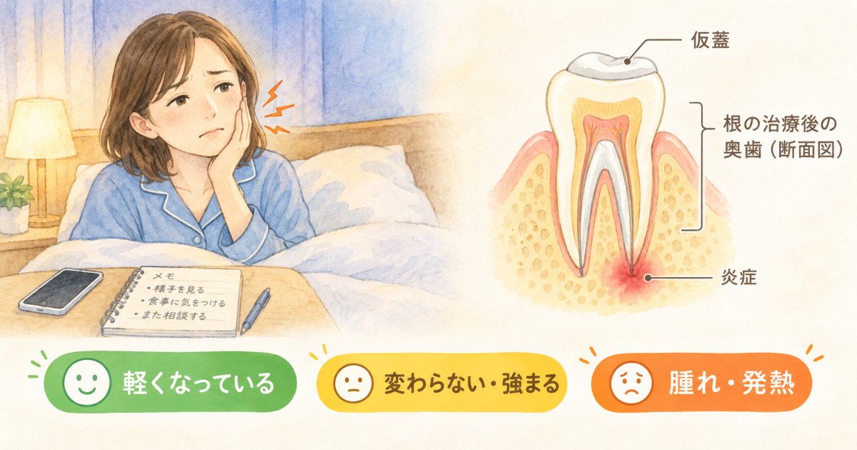 根の治療後3日目も痛い原因と、待たずに連絡したい症状